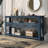 62.2" Console Table,entryway table,Sofa Table with three top drawers-655442500