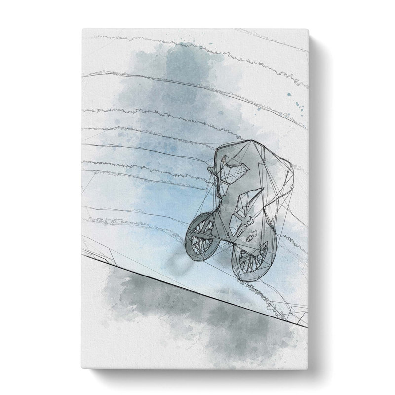 BMX Jump In Abstract - Wrapped Canvas Print, 50cm H x 35cm W x 3cm D