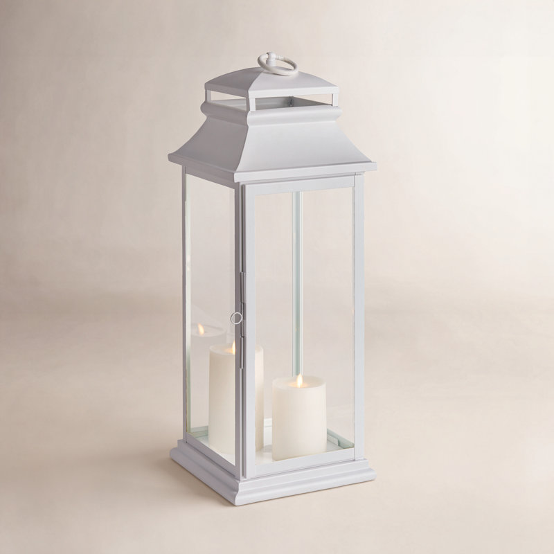 Lanterne de table en acier inoxydable Moira, H 28 po x l 10 po x P 10 po