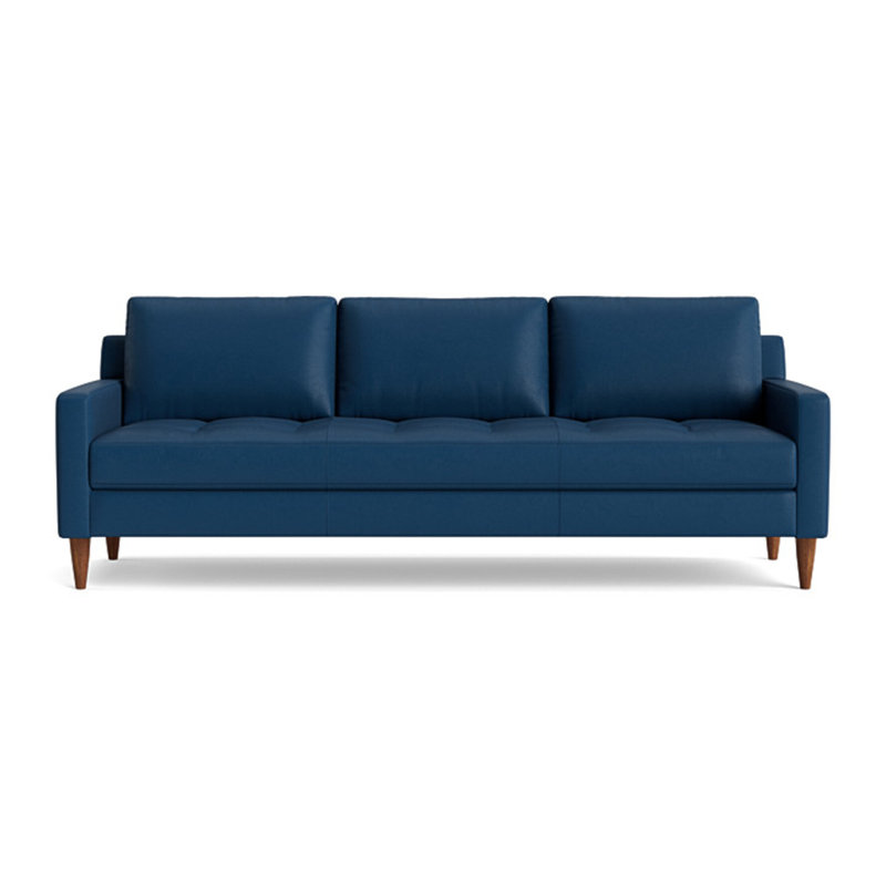 MCM Sofa (95"), Bison Deep Blue Top Grain Leather