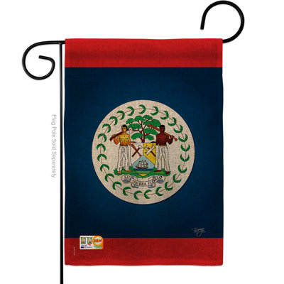« belize of the world », drapeau vertical décoratif en toile jute à 2 côtés 5 x 1 pi.
