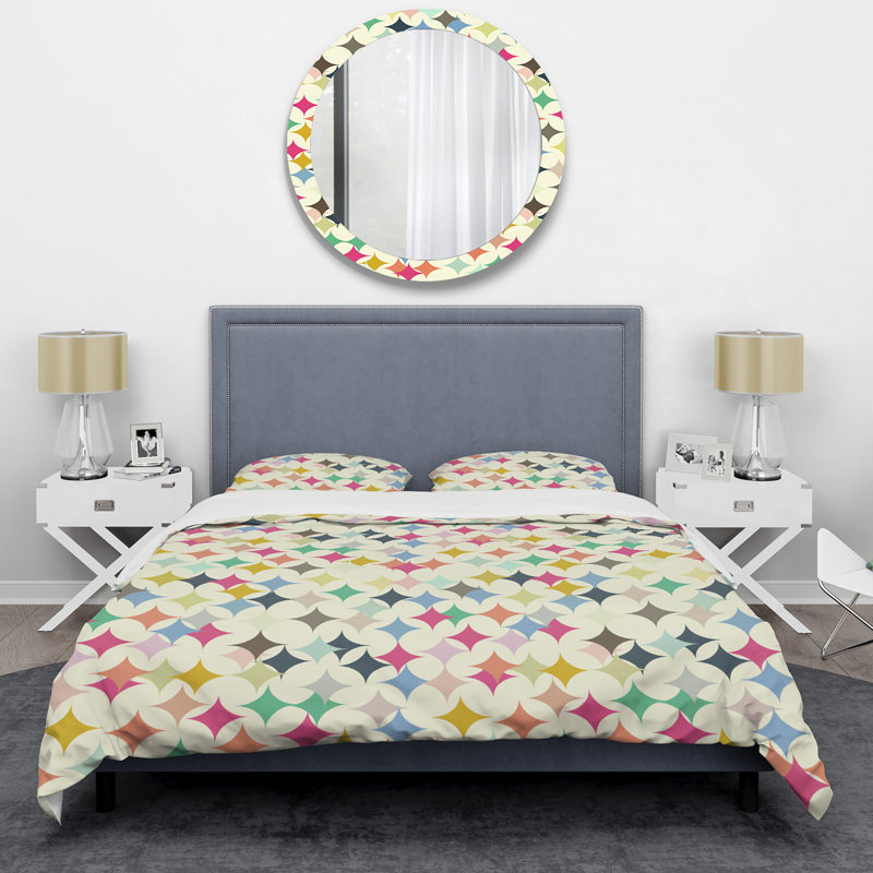 Colorful Geometric Rouns - Ensemble de housse de couette Cabin & Lodge, Housse de couette pour grand lit et 2 taies décor