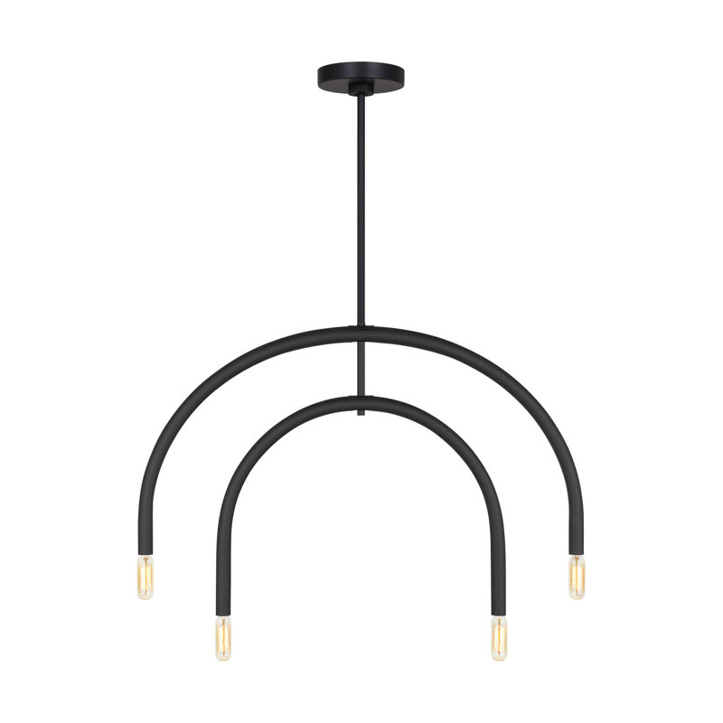 Lustre 4 lumières Hadden, Nuit noire, H 14,5 po x l 22 po x P 14,25 po