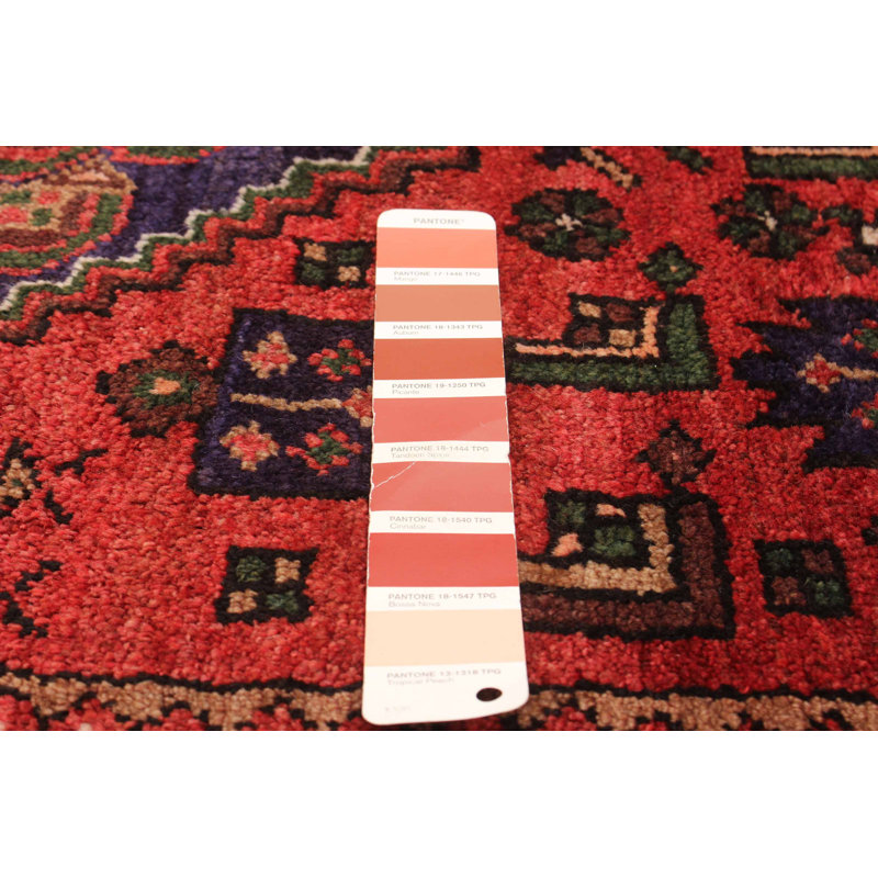 Tapis rouge noué à la main unique 4 pi 2 po x 7 pi 6 po Andelz