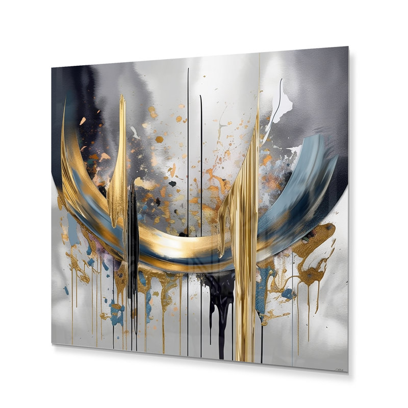 Shapes And Lines Abstract Marble III - Abstract Marble Metal Wall Art, 29" H x 29" W x 1" D