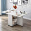 Table pliante à abattants avec 6 roulettes et 2 tablettes de rangement, table compacte pour petits espaces, P 47,2 po x l 23,6 po x H 30,3 po, blanc