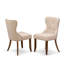 Cet ensemble de salle à manger 5 pièces se compose d'une table en bois et de 4 chaises de salle à manger Parson en tissu brun clair avec dossier capitonné - Finition noyer antique-1080670637-1080670641-1101137367