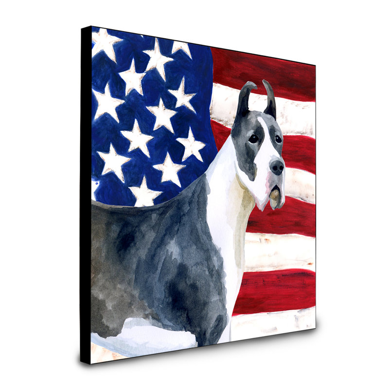 Panneau mural patriotique art Double Down, Grand danois
