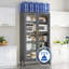 Armoire de rangement pour garde-manger moderne en métal - Portes doubles transparentes avec roues verrouillables-1541116709