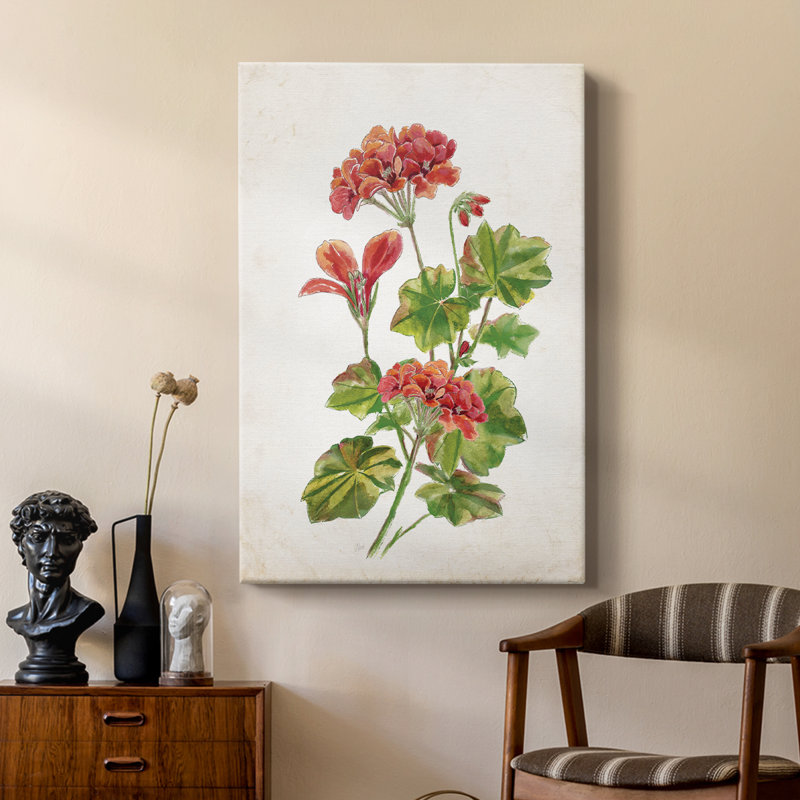 Scarlet Botanical II -Custom Wrapped Gallery Cavas