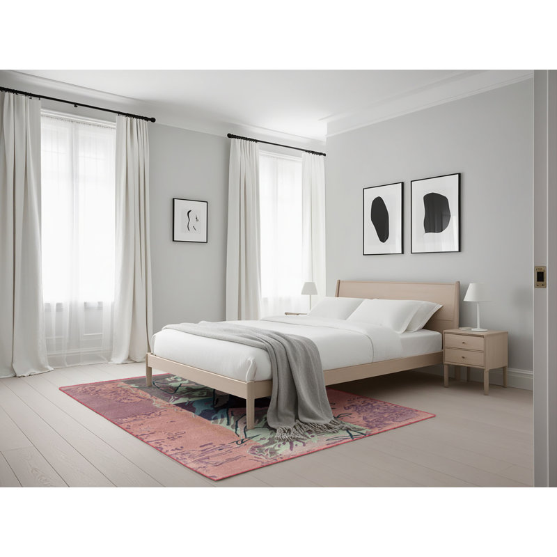 Tapis multicolore à motif abstrait Pylesville, Rectangle 5 pi x 7 pi