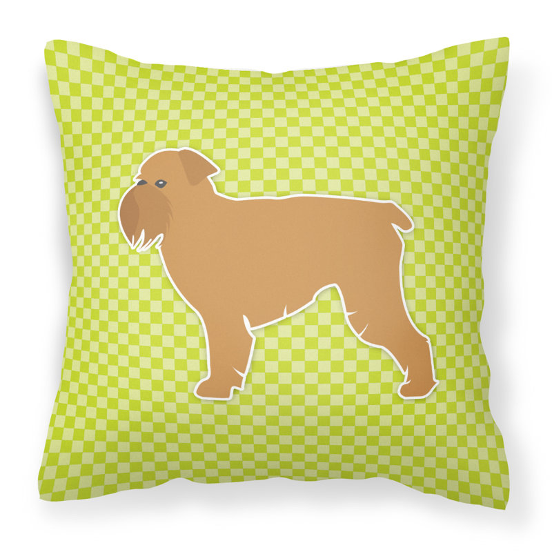 Coussin intérieur/extérieur griffon bruxellois bruxelles, H 18 po x l 18 po x P 3 po, Vert