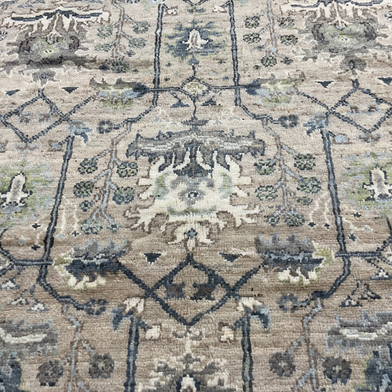 Hand Knotted Wool Geometric Rug