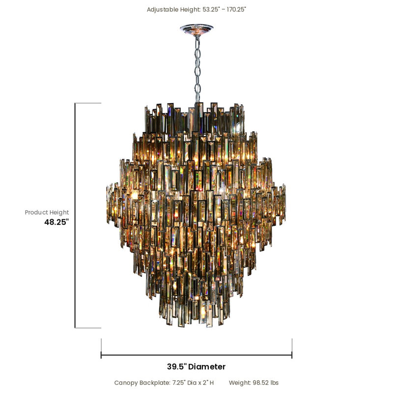 Lustre en cristal 28 lumières Vienna