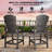 Set of 2 Adirondack Bar Height Chairs HDPE Outdoor Patio Chairs with Footrest and Removable Tray for Deck Garden Fire Pit-1448191122