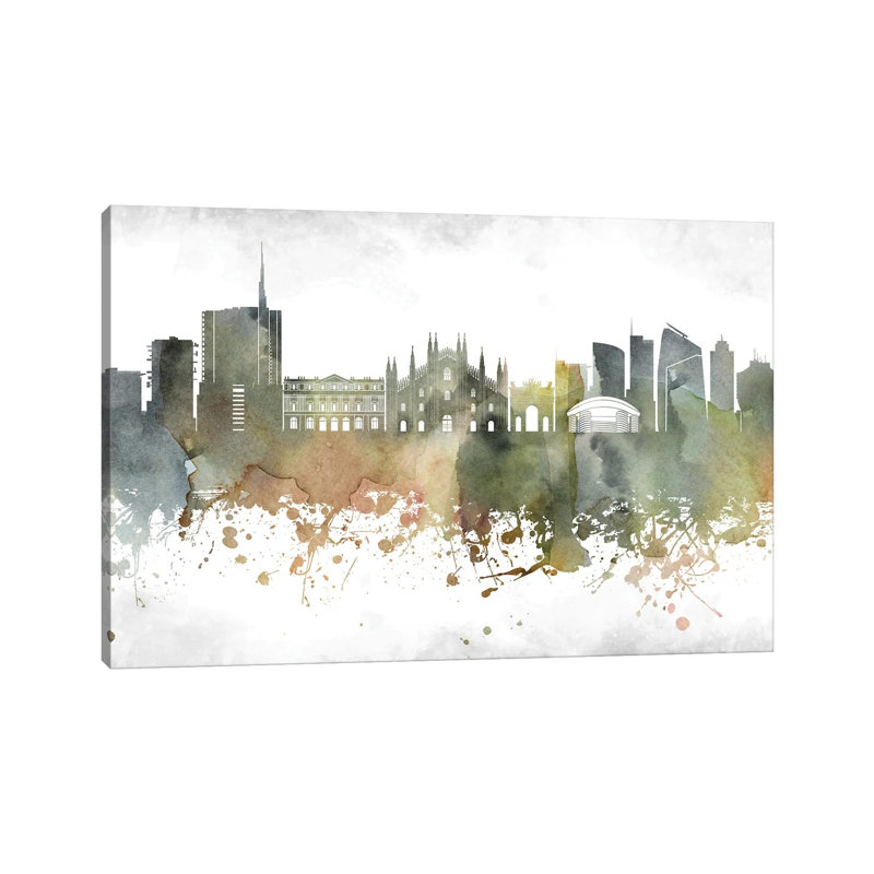 Milan Skyline by WallDecorAddict - Wrapped Canvas Print, 20.32cm H x 30.48cm Wx 1.905cm D