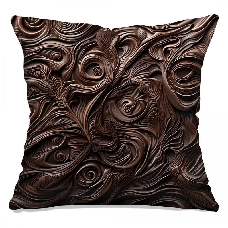 Coussins Intricate Brown Swirls, 26 po x 26 po