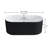 59'' x 30'' Freestanding Soaking Acrylic Bathtub with Overflow, Fluted Design-101890872