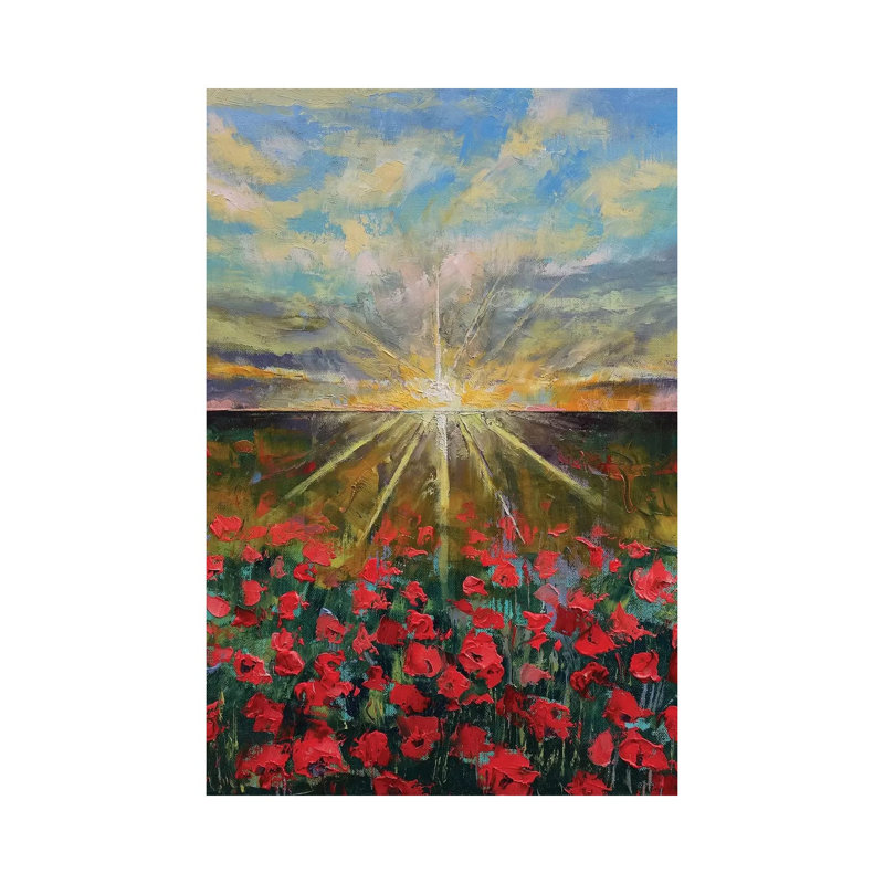Starlight Poppies II by Michael Creese - Wrapped Canvas Painting, 66.04 cm H x 45.72 cm W x 3.175 cm D