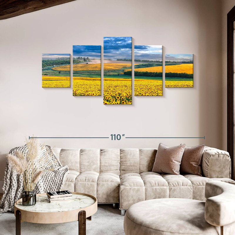 Sunset Sunflower Field, 42" H x 92" W