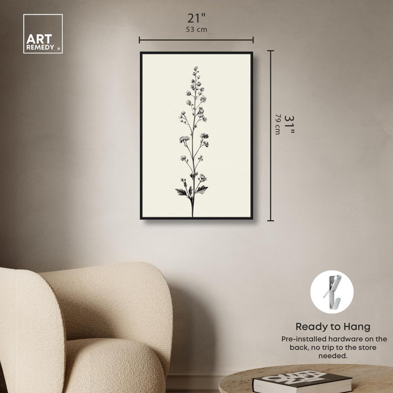 "Echo of a Stem I", impression murale sur toile par Art Remedy, cadre noir, 20 x 30, H 31 po x l 21 po, Structure noire