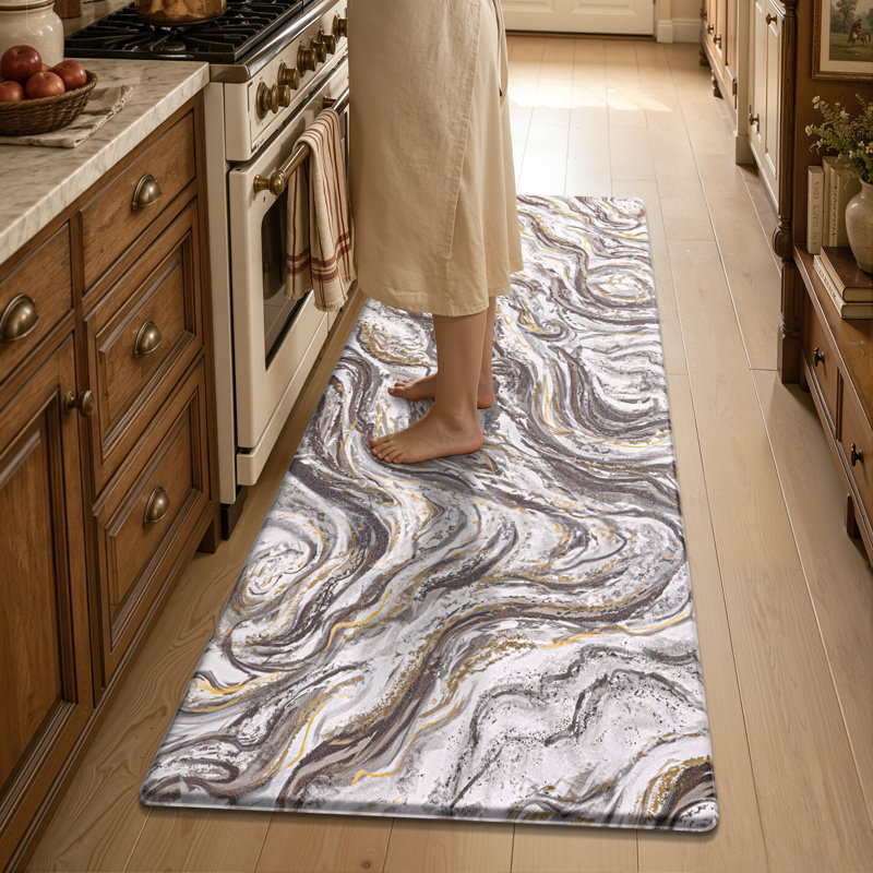 Tapis de cuisine anti-fatigue antidérapant, Brun