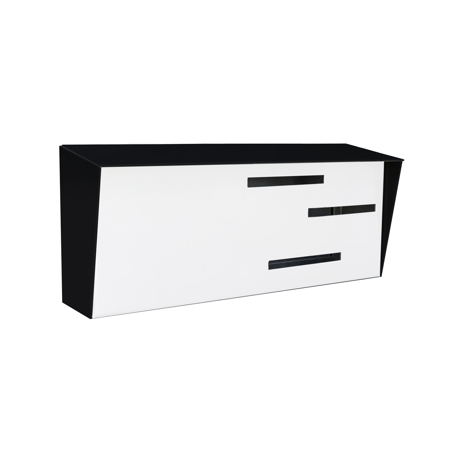 Modern Wall-Mounted Mailbox, Black/White