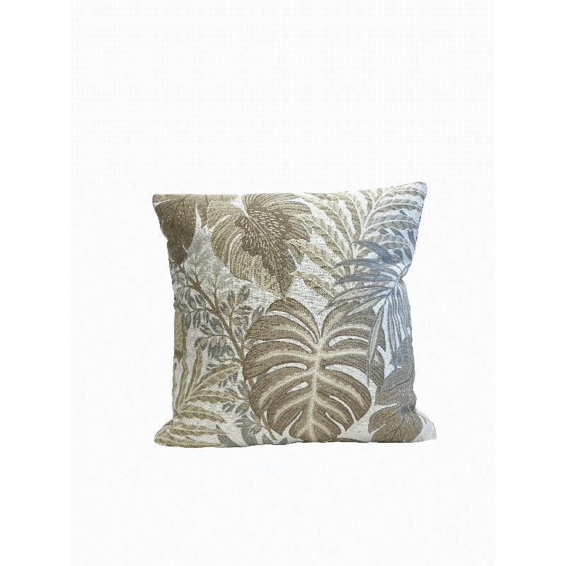 Coussin intérieur / extérieur Destinnie, Floral brun clair, 20 po x 20 po
