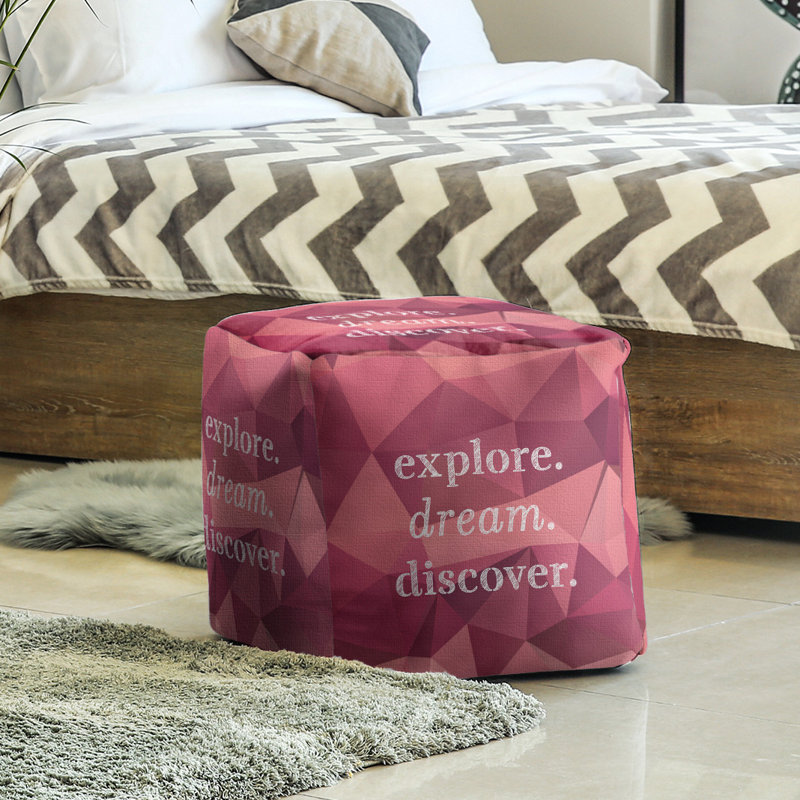 Upholstered Ottoman, Pink Tourmaline
