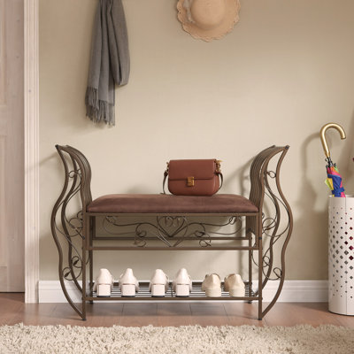 HAYES ARMED STORAGE Contemporary Ottoman Bench