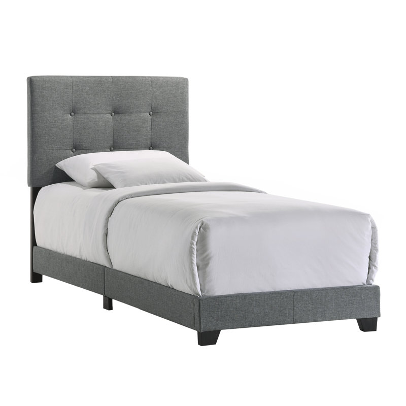 Blarney Tufted Upholstered Low Profile Standard Bed, Twin