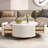 Modern Round Movable Coffee Table With Casters-1040942180