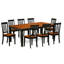 Ensemble de salle à manger 9 pièces comprenant une table de salle à manger rectangulaire avec rallonge papillon et 8 chaises de salle à manger en similicuir, noir-1723813656-1723813657-1723813659