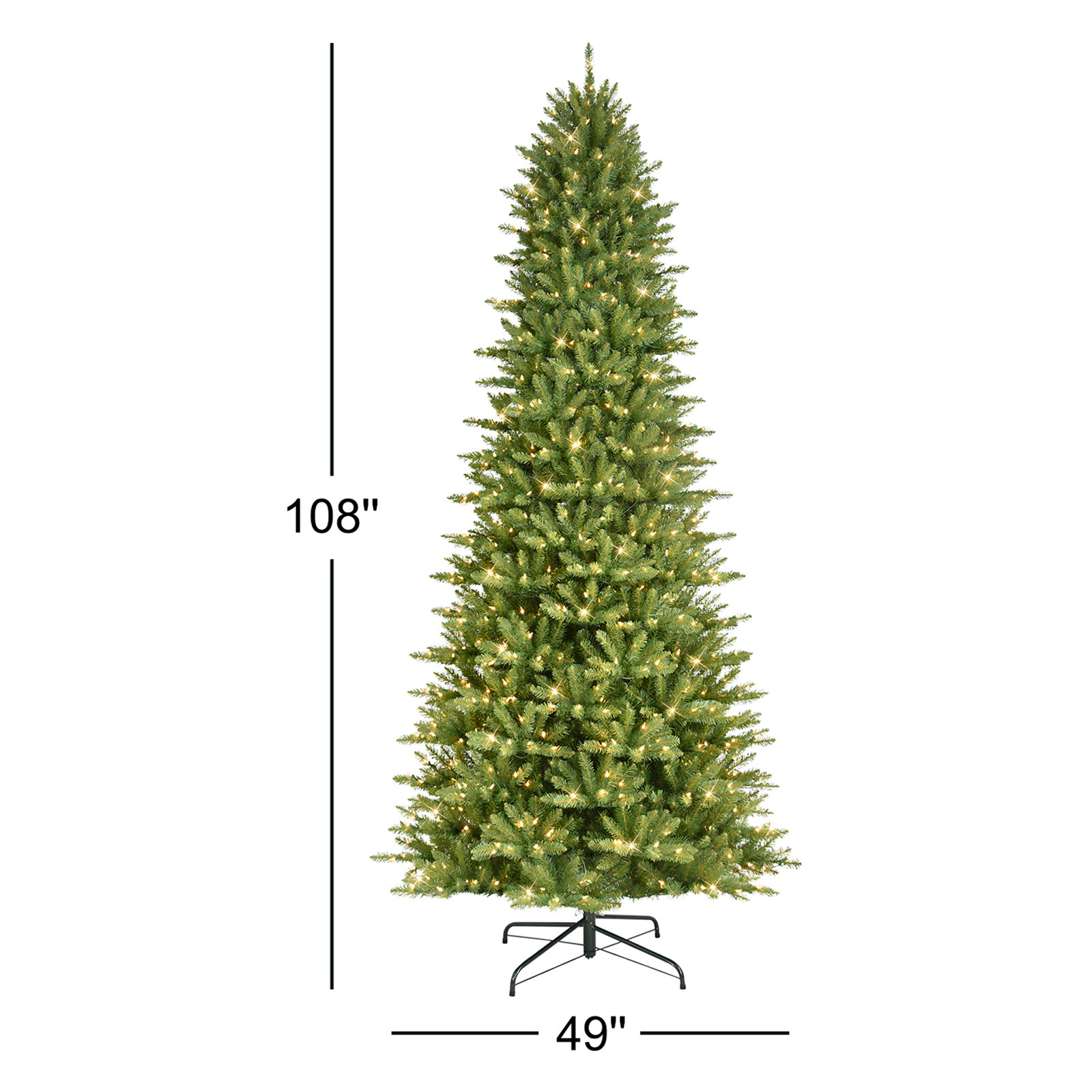 Kadyn Slender Pre-Lit Fir Christmas Tree, 9' H