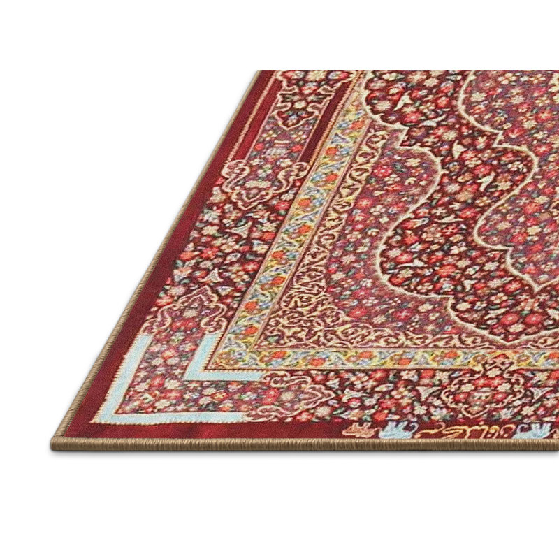 Tapis de style oriental rouge, Rectangle 2 pi x 3 pi