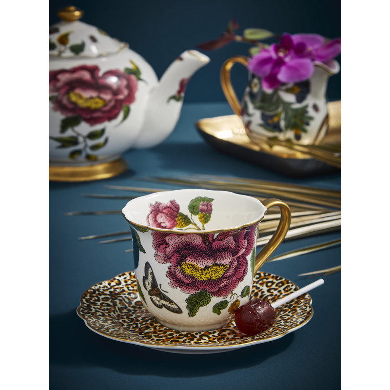Spode Creatures Of Curiosity Tea & Sauc 8.8Oz Flt(Wht/Lprd)