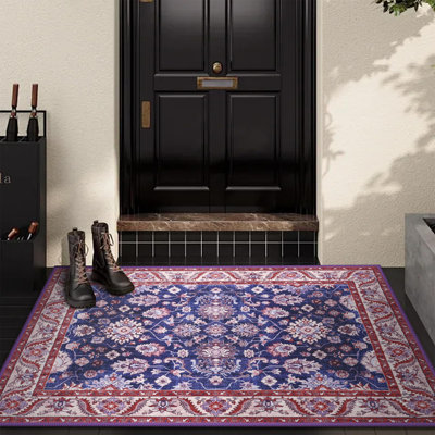 Tapis à motif floral lavable Fillender