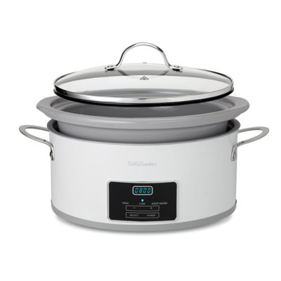 BCK Series Betty Crocker 6-quart Oval Digital Slow Cooker, Programmable Crock Pot Up To 20 Hours, Electric Cooking Pot With Lcd Digital Display, Removable Stoneware Crock Liner, Betty Crocker Cookbook For Slow Cookers Included