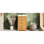 Meuble-lavabo de 20 pouces avec lavabo en céramique, bois massif et armoire, porte à fermeture douce, rangement fonctionnel pour lavabo intégré pour petite salle de bain, cadre, débordement de porte