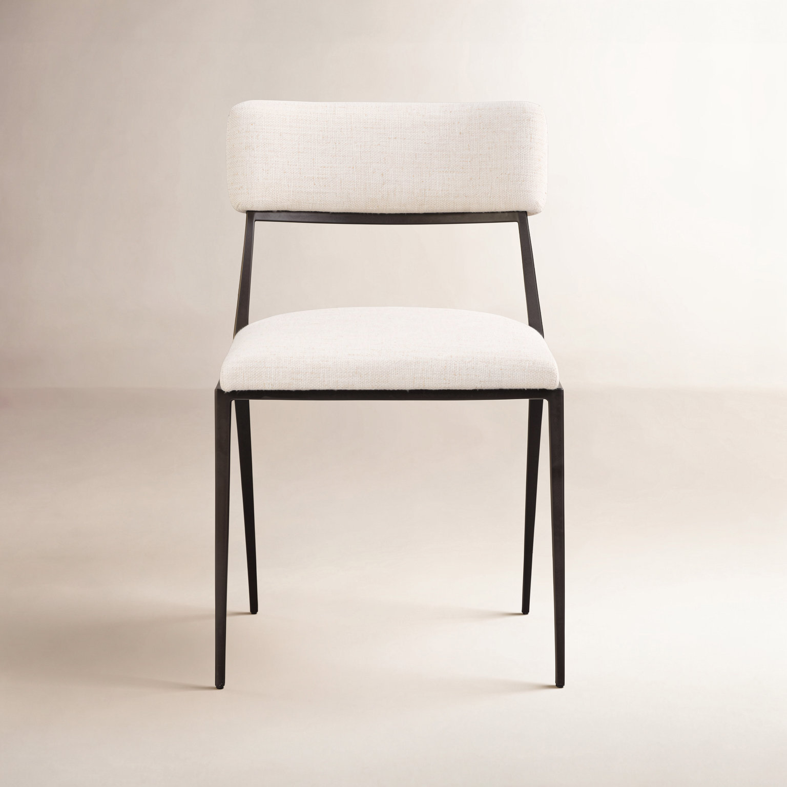 Genuine Leather Side Chair, Thames Cream