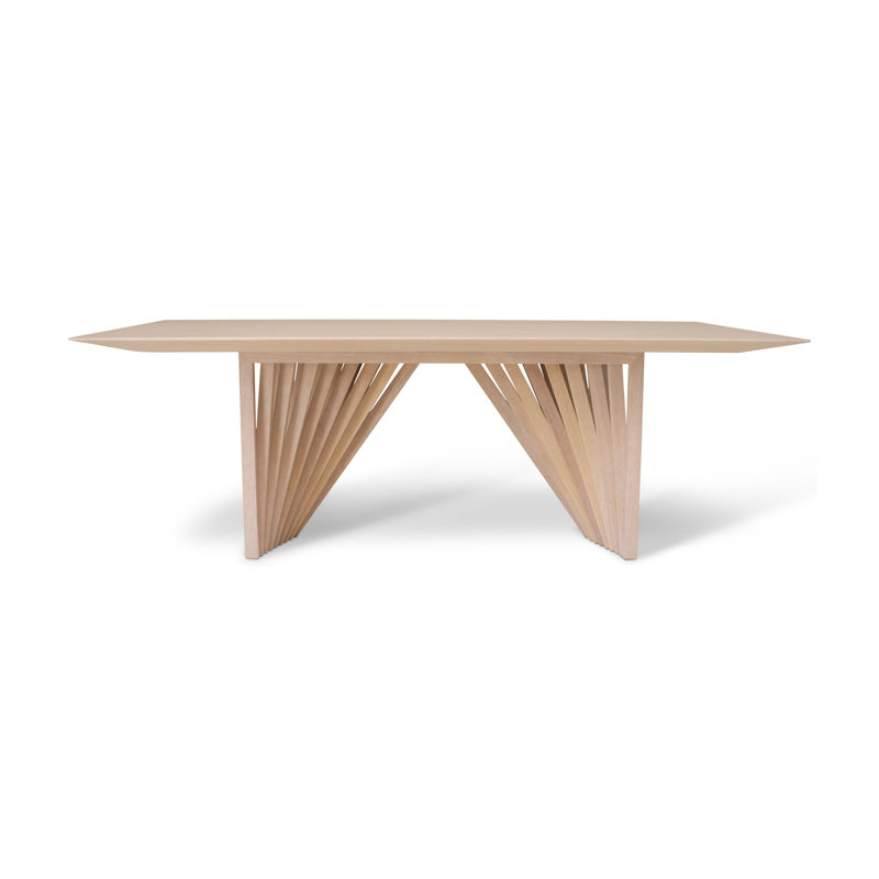 Modern Brazilian Laguna Glass Top Dining Table, Nevoa