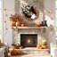 Couronne de campagne fantôme 15,7 pouces en toile de jute avec nœud BOO écossais, décoration murale d'Halloween porte d'entrée rustique