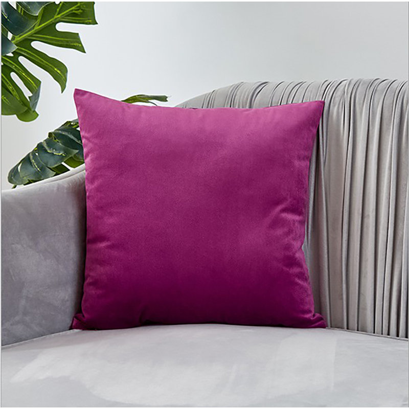 Housse de coussin carrée en polyester, 18 po x 18 po, Mauve