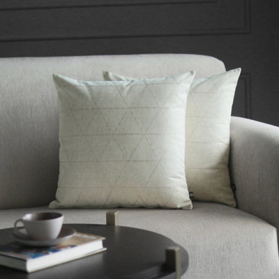 Housse / housse de coussin en coton brodé avec fermeture à glissière Lunex de 2 (taille: 18 x 18 pouces)