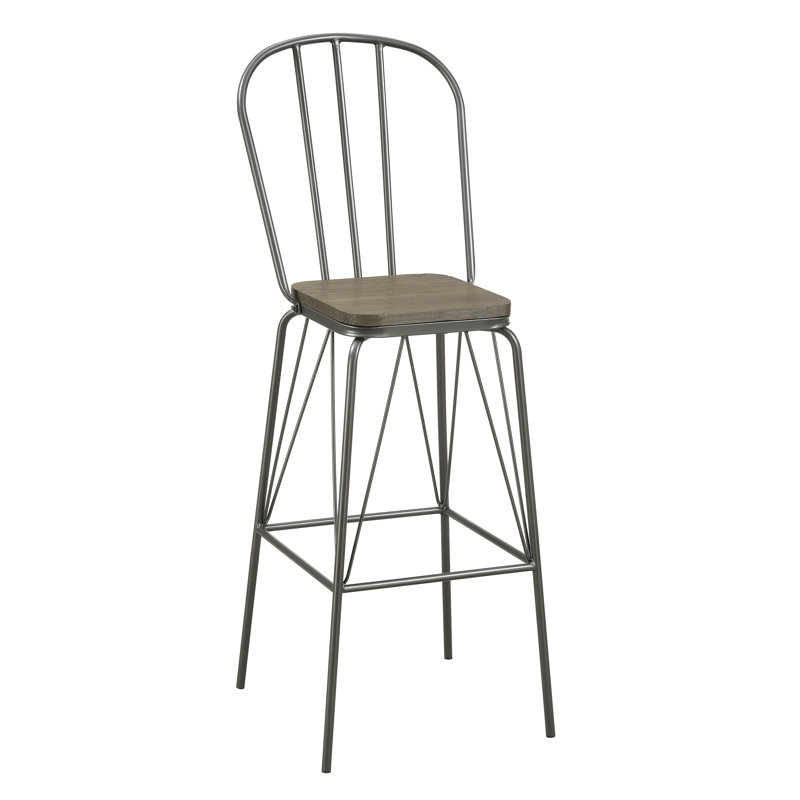 Tabouret de bar et de comptoir Hardnett, Gris, Tabouret de bar (siège d'une hauteur de 30 po)