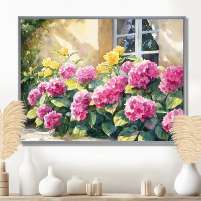 Isangue, Hortensias dans un jardin à la française - Hortensia, art mural
