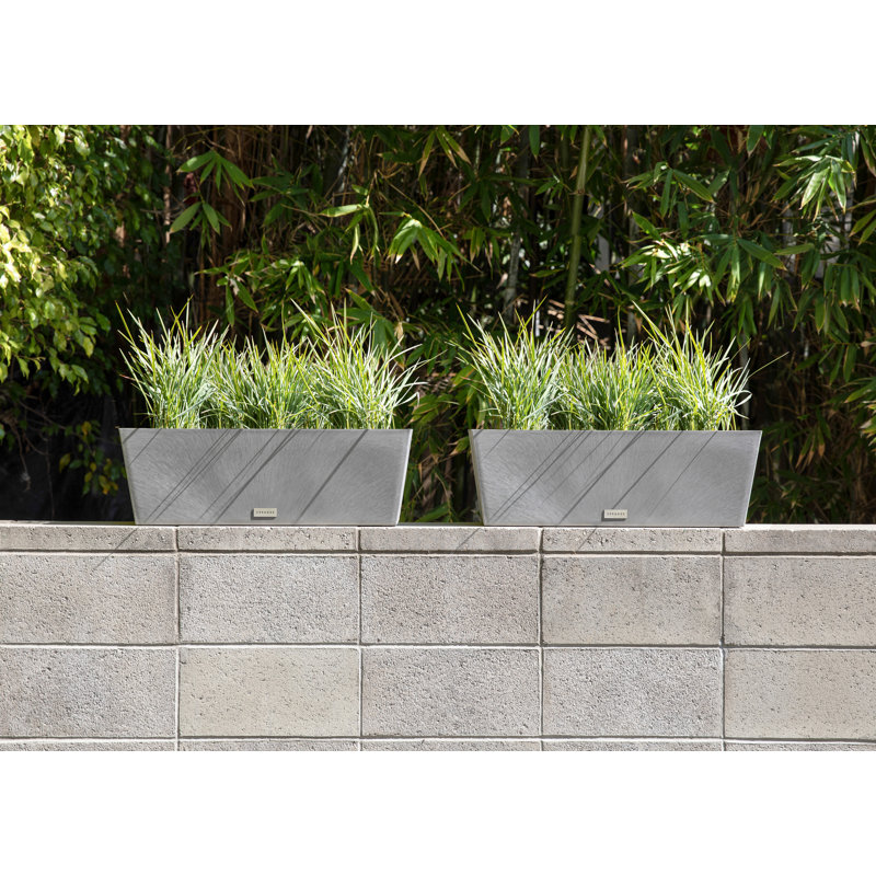 Boîte à fleurs Pure Series, Gris anthracite, H 9 po x l 25,5 po x P 9 po, Ensemble de 2