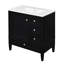 Meuble-lavabo moderne 30 po avec lavabo en céramique - armoire noire 3 tiroirs et article élégant