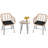 Patiojoy 2 - Person Wicker Patio Dining Set with Round Table , Cushions Included