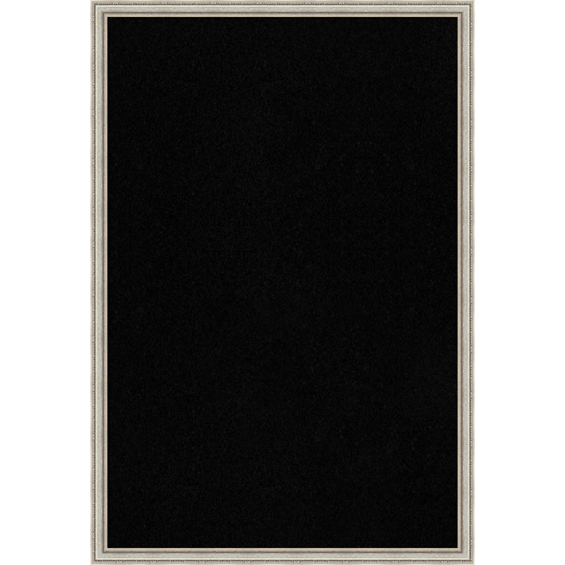 Tableau d'affichage Cordelia en liège noir, mince et à cadre argenté., L 17 po x H 25 po, Cordelia argent fin